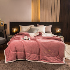 Woolen Raschel Blanket Soft Thickened Thick Warm Elegant Two-tiered Fleece Luxury For Cover Sofa Bed Bedspread Winter