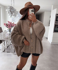 Fashion Solid Color Casual Retro Cardigan
