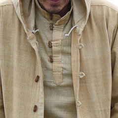 Retro hooded long sleeve solid color casual jacket
