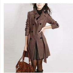 Slim woolen coat  women's clothing