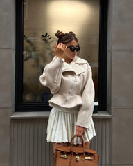 Women's Long Sleeve Solid Color Coat