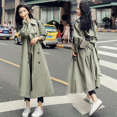 Women's Trench Loose Waist Long Coat
