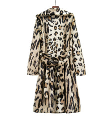 Long Plush Coat Women's Coat Belt Trench Coat