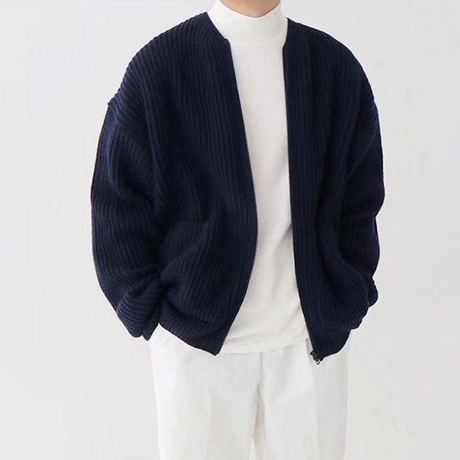 Men's Sweater Jacket with a Zipper