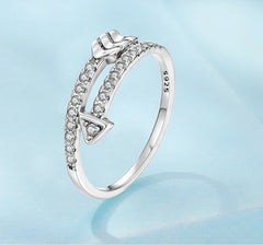 Silver arrow zircon ring - view 3