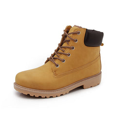 Pink With Velvet Lining Warm Flat Bottom High-top Men's Shoes Couple Boots