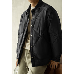 Shirt Collar Down Jacket Men's  Winter Rhombus Tooling
