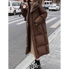 Women's vintage coffee brown puffer jacket