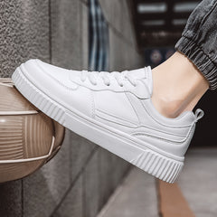 Autumn New Breathable White Shoes For Students  Trendy All-Match Platform Sports Casual