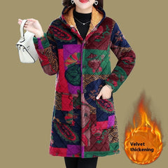 Mid-length Corduroy Cotton-padded Coat Middle-aged And Elderly