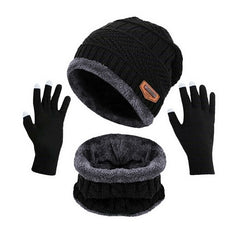 Warm Cashmere Padded Hat Scarf Gloves Set Of Three
