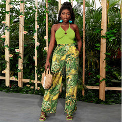 Spring And Summer New Printed Yoga Casual Pants Straight Trousers