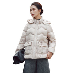 Hooded Cotton Puffer Jacket Women's Thickened Middle-aged And Elderly Coat