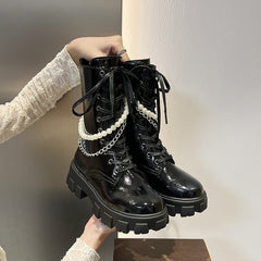 But Knee Lace Up Doc For Girls