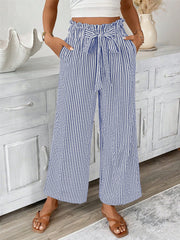 Women's Striped Elegant Straight-leg Pants