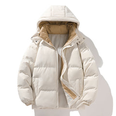 Coat Down Puffer Cotton Short Fake Two-piece Hooded Couple Wear Thickened