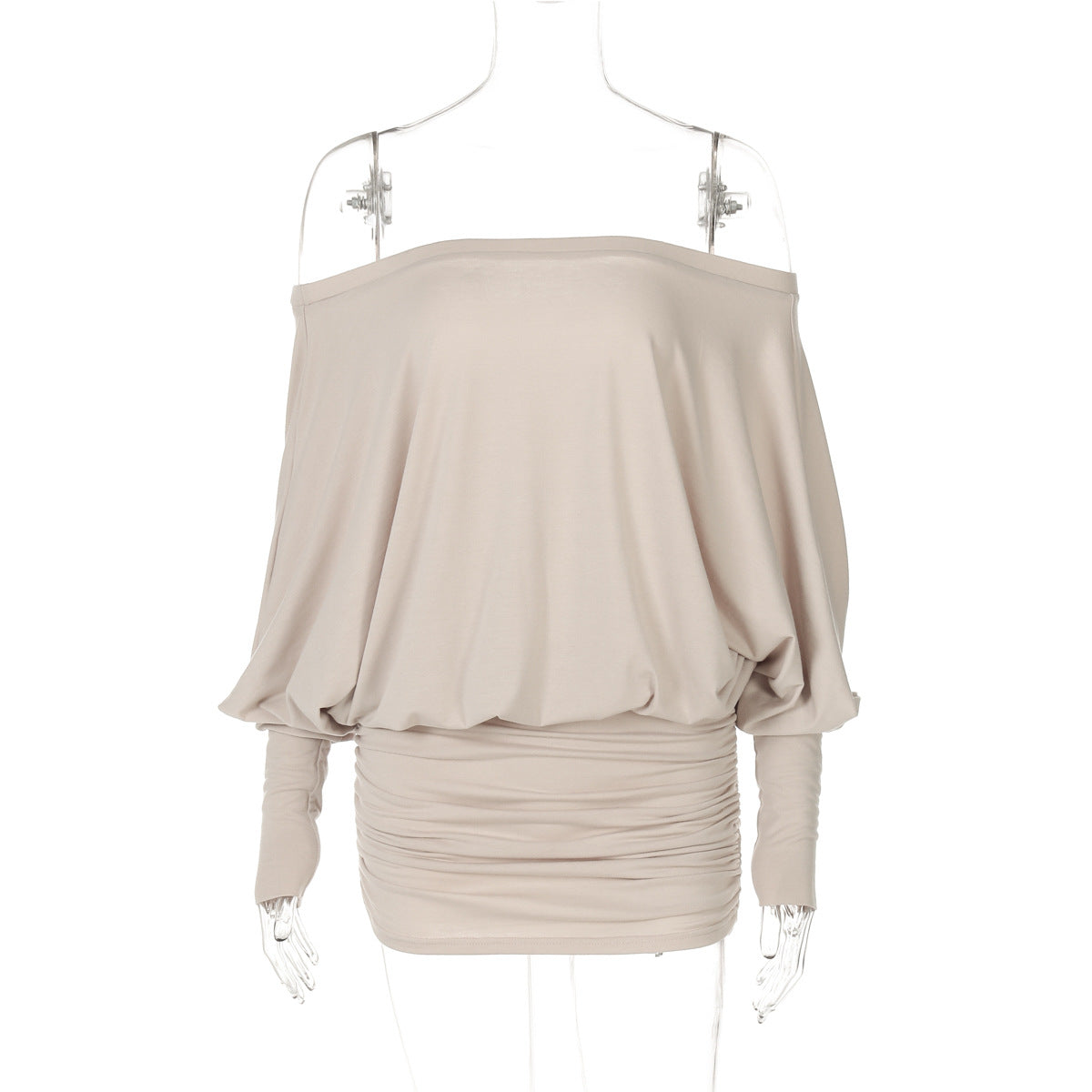 Sexy Pure Style Tube Top Off-neck Pleating Skinny Sheath Dress