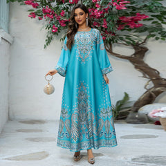 Muslim Robe Printed Dubai Women's Clothing Dress