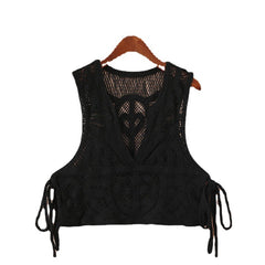 Sweet Lace-up Outer Wear Waistcoat Vest Women