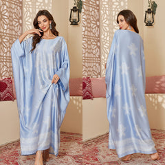 Women's Spring And Autumn Mid-East Wind Satin Gorgeous Printed Blouse