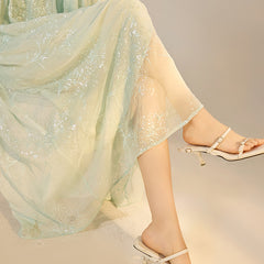 Summer New Chinese Style Elegant Dress National Style New Loose Sequins
