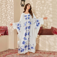 Women's Spring And Autumn Mid-East Wind Satin Gorgeous Printed Blouse