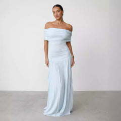 Off-shoulder Pleated New Versatile Dress