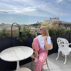 Straight High Waist Plaid Wide-leg Trousers