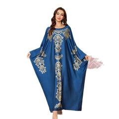 Women's Spring And Autumn Mid-East Wind Satin Gorgeous Printed Blouse