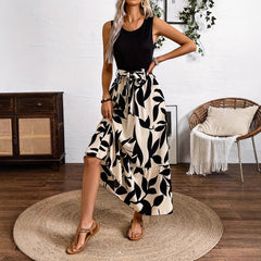 Spring And Summer Fashion Print Stitching Dress