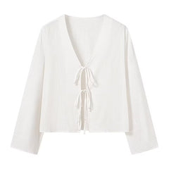 Women's French Style All-matching Casual Lace Up Top
