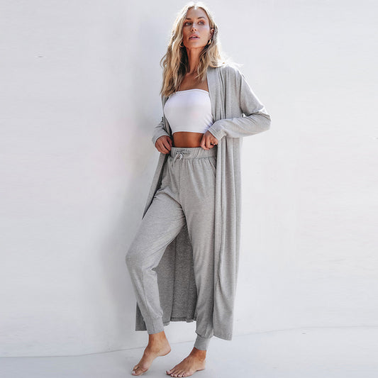 Autumn New Solid Color Long Sleeve Casual Suit Women's Simple All-matching