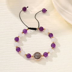 Yunjin New Crystal White Moonlight Amethyst Bracelet For Women