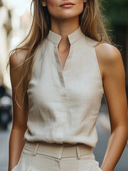 Women's Summer Fashionable Temperament Elegant V-neck Sleeveless Top
