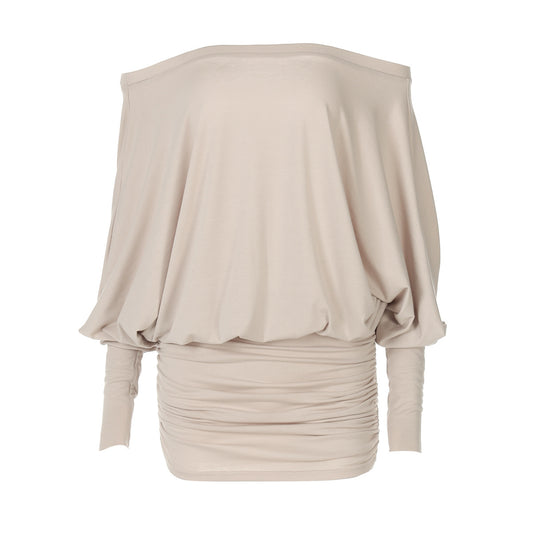 Sexy Pure Style Tube Top Off-neck Pleating Skinny Sheath Dress