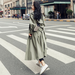 Women's Trench Loose Waist Long Coat