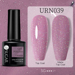 Black White Red Glitter Color Gel Nail Polish Matte