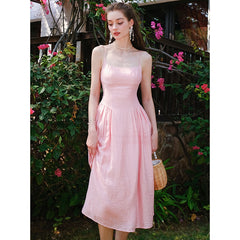 Yellow Suspender Dress Waist Section With Stripes
