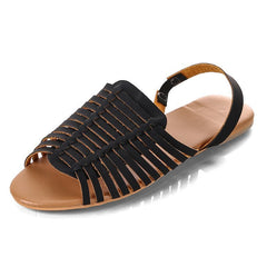 Flat Herringbone Cutout Sandals