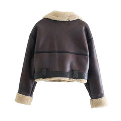 Women's Short Fried Arcade Motorcycle Jacket Top
