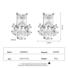 Zircon Earrings All-match High Quality European And American Earrings