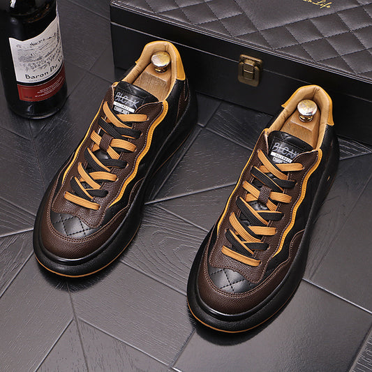 Sports Casual Color Blocking Printing Thick Soled Shoes