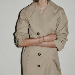Vintage Women's Double Breasted Fashion Over Knee Trench Coat