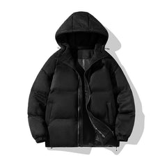 Winter New Men's Suede Hooded Cotton-padded Coat Loose