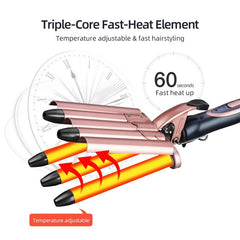 Water Ripple Shaping Of Five Tube Curler With Egg Roll Head