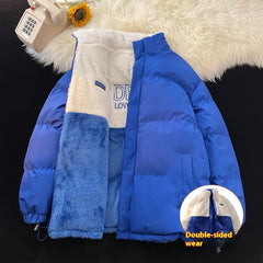 Reversible Cotton puffer Coat Loose Thick Warm-keeping Cotton Clothing