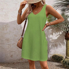 Women's Casual Vest With Pockets Dress