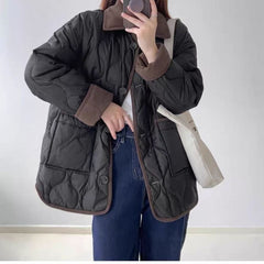 Diamond Lattice Winter Puffer Coat