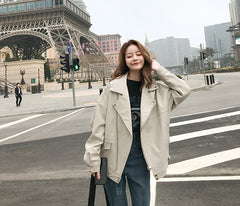 Short Korean Version Of The Thin Bf Wind Loose Locomotive Casual PU Leather Jacket