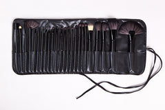 24 PCs Makeup Brush With Horse Hair Black Wood Color Makeup Full Set